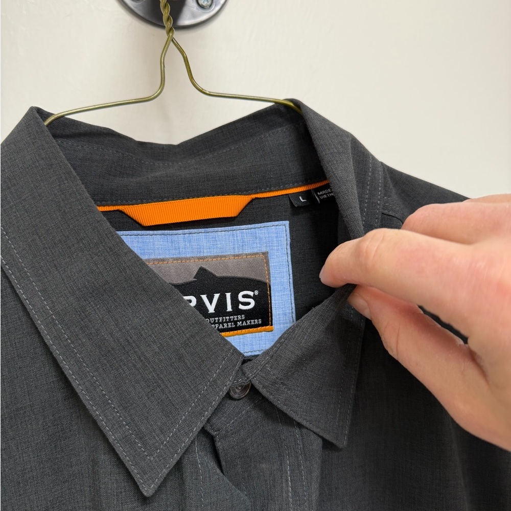Orvis Charcoal Button Down Shirt - Picture 2 of 3